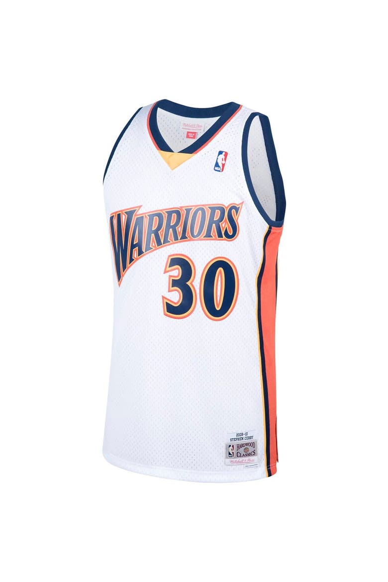 Men's Mitchell & Ness Stephen Curry White Golden State Warriors Hardwood Classics Swingman Jersey, Alternate, color, White