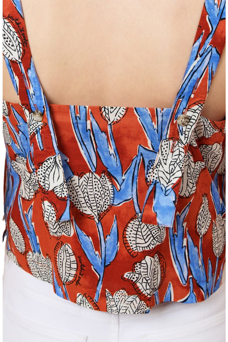 Floral Square Neck Cotton Tank, Alternate, color, FLORAL BLOCK