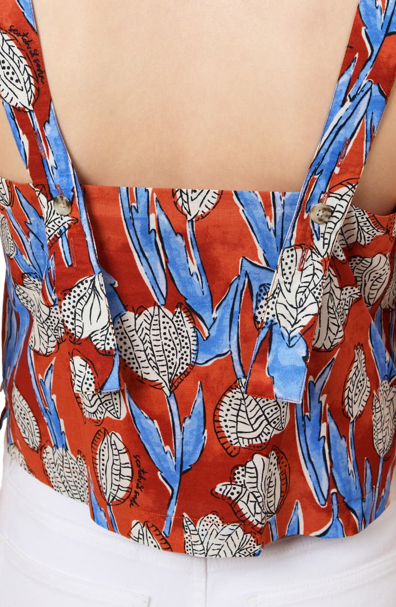 Scotch & Soda Floral Square Neck Cotton Tank, Alternate, color, Floral Block