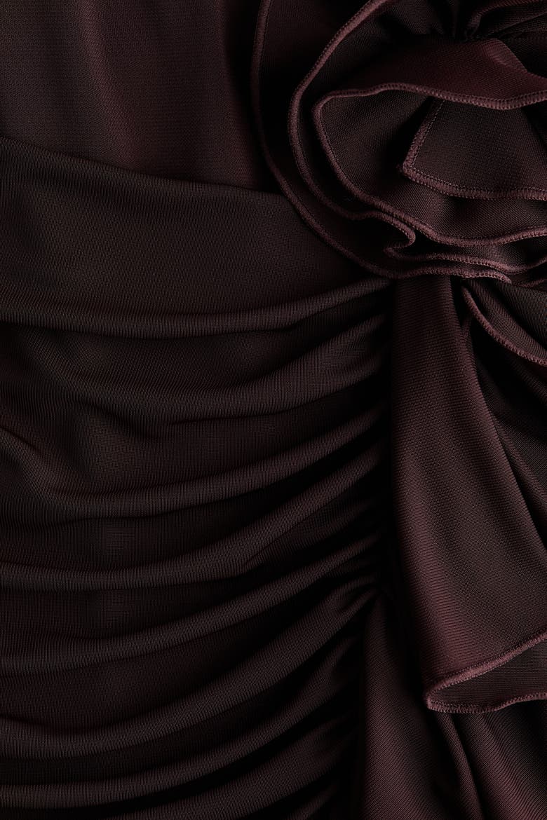 Flower-detail Mini Skirt, Alternate, color, Dark brown