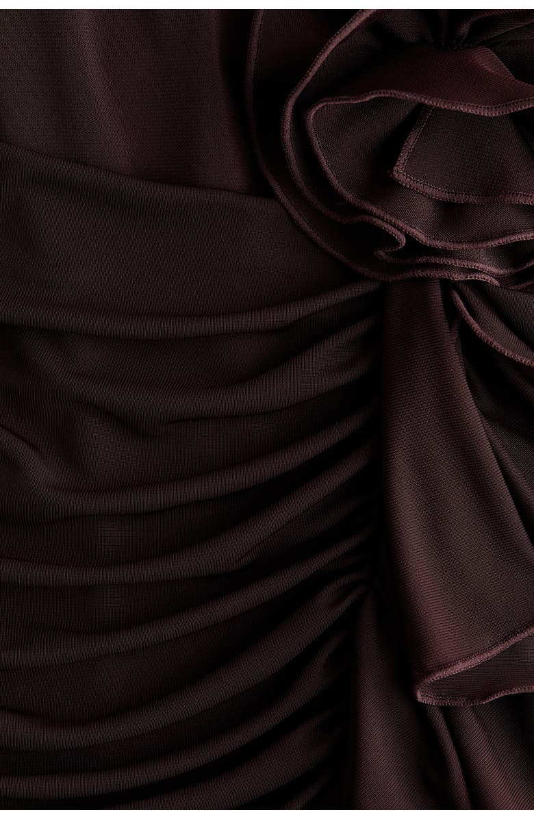 H&M Flower-detail Mini Skirt, Alternate, color, Dark Brown