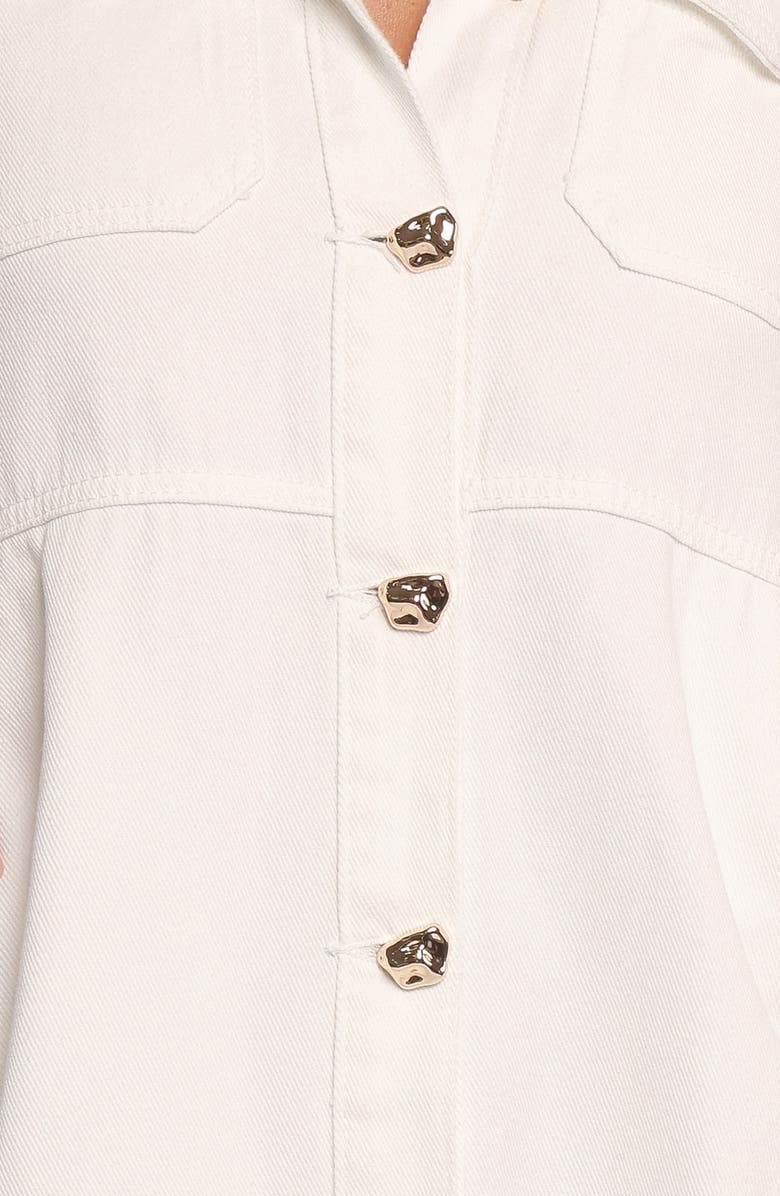 Petal & Pup Turner Long Sleeve Denim Minidress, Alternate, color, White Denim