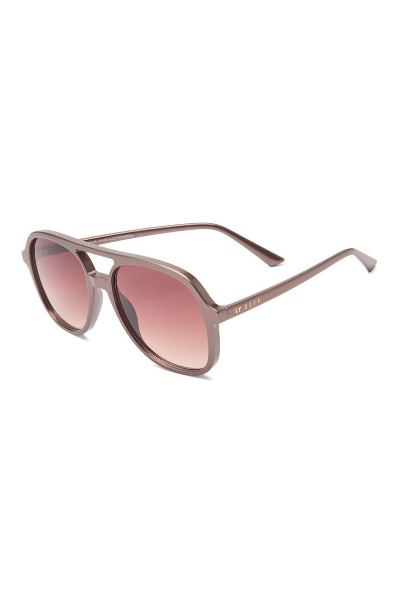 Tegan 55mm Aviator Sunglasses, Alternate, color, PEARLED UMBER BROWN GRADIENT
