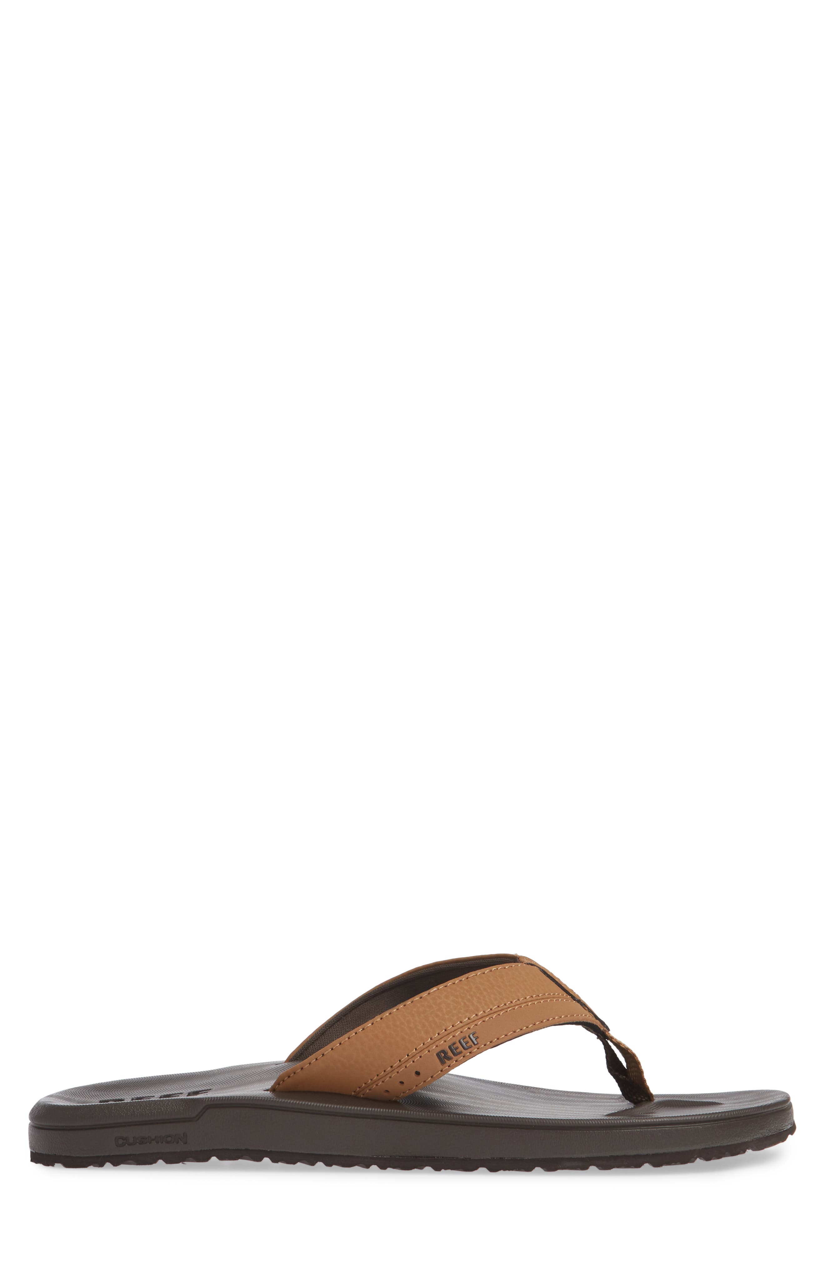 Contoured Cushion Flip Flop, Alternate, color, BROWN