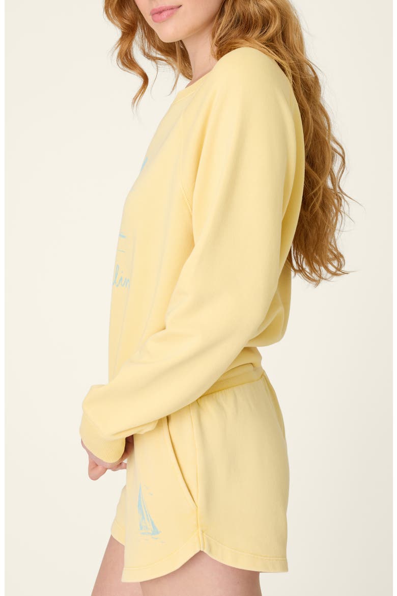 Meet Me by the Sea Cotton French Terry Graphic Sweatshirt, Alternate, color, SUNSHINE