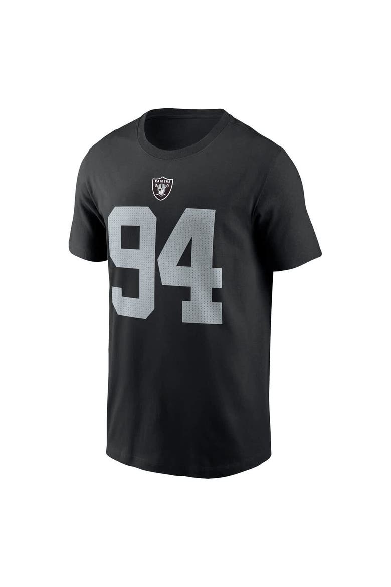 Men's Nike Christian Wilkins Black Las Vegas Raiders Player Name & Number T-Shirt, Alternate, color, Black