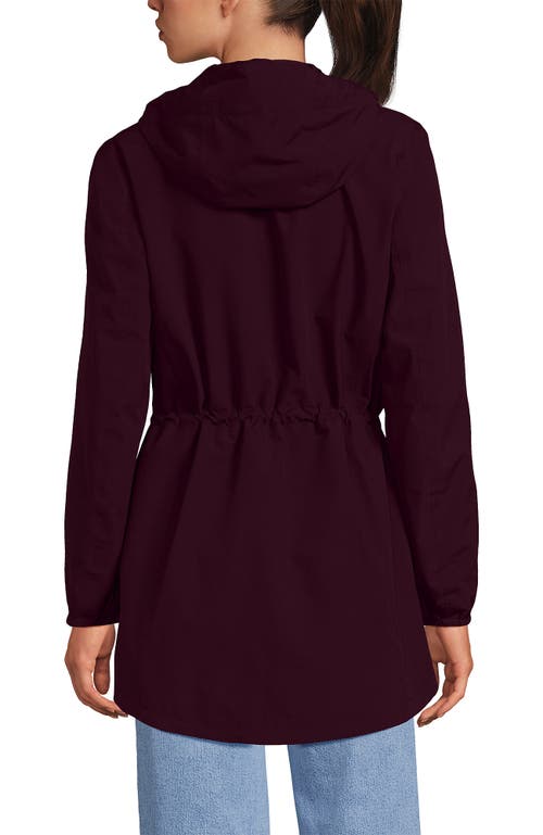 Lands' End Waterproof Hooded Packable Raincoat In Purple
