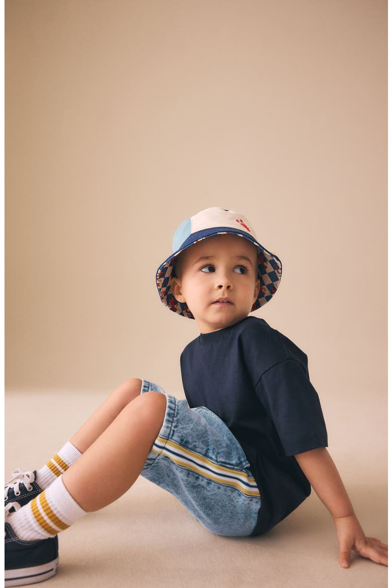 Kids' Side Stripe Denim Shorts, Alternate, color, BLUE