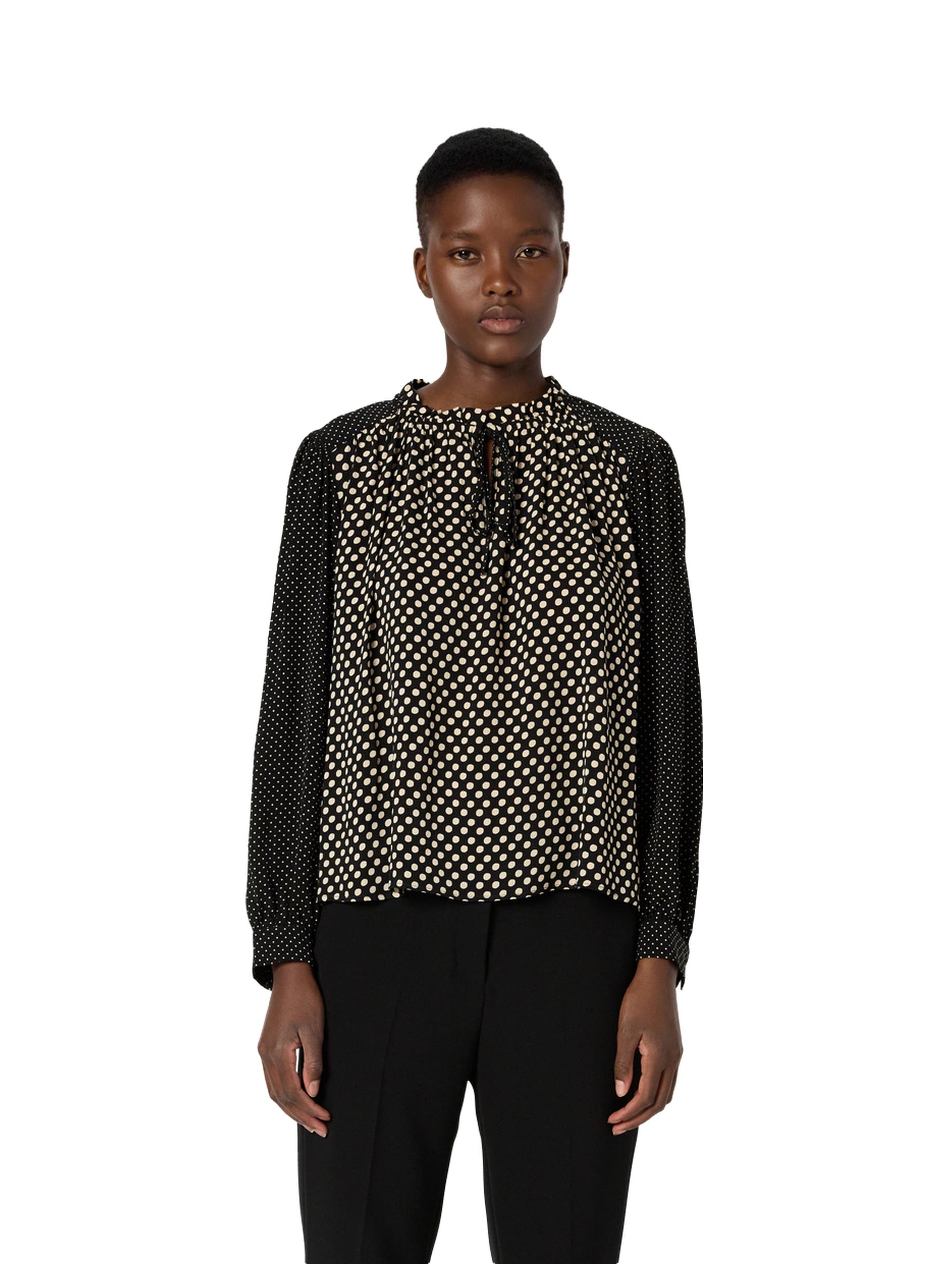 Arielle Tie Neck Polka Dot Blouse