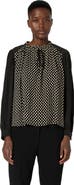 GERARD DAREL Arielle Tie Neck Polka Dot Blouse