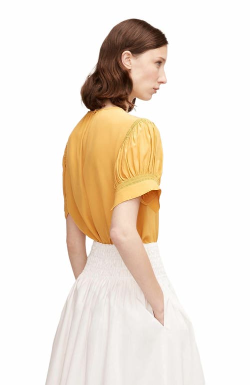 Rebecca Taylor Short Sleeve Cdc Blouse In Yellow