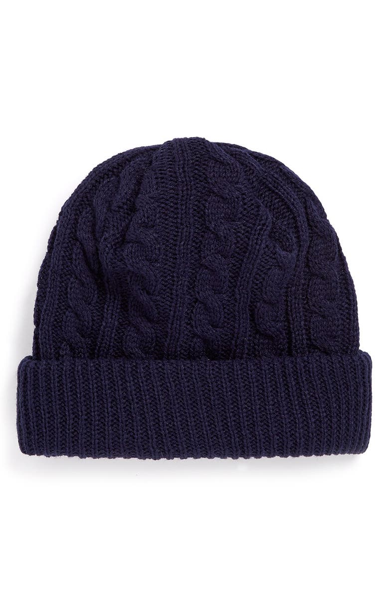 Topman Cable Knit Beanie, Alternate, color, 