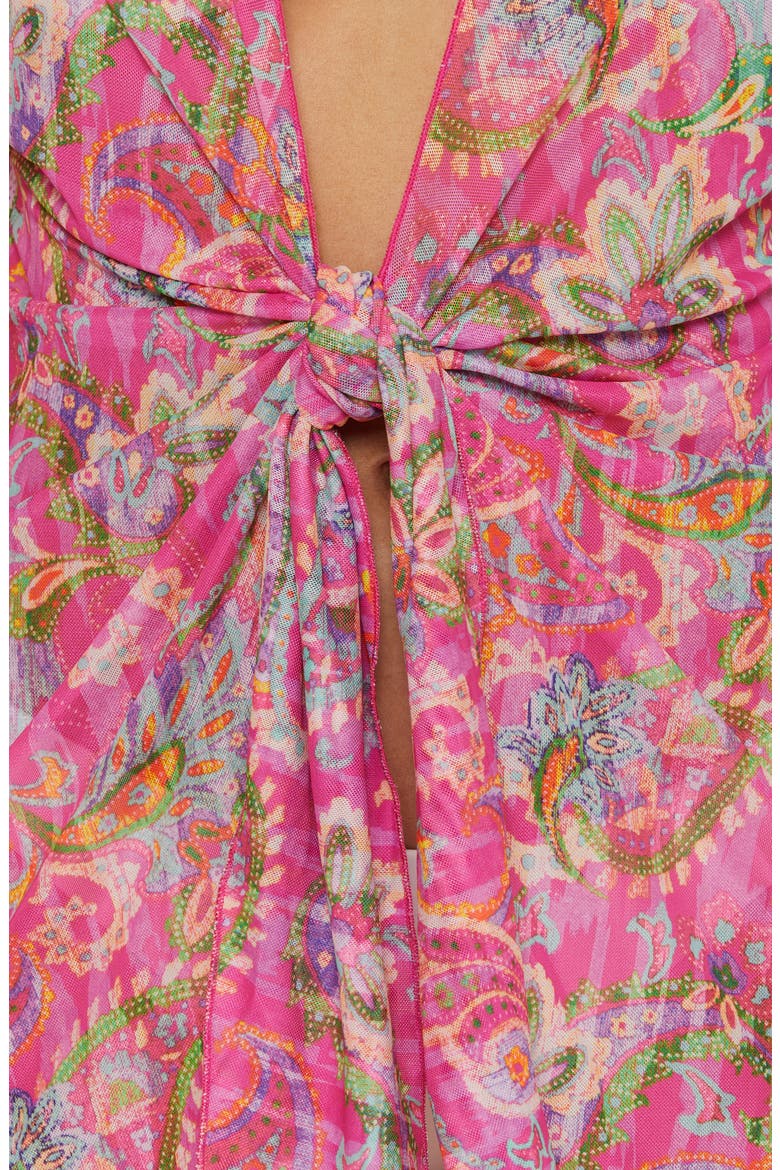 Polynesia Paisley Mesh Cover-Up Tunic, Alternate, color, PINK MULTI