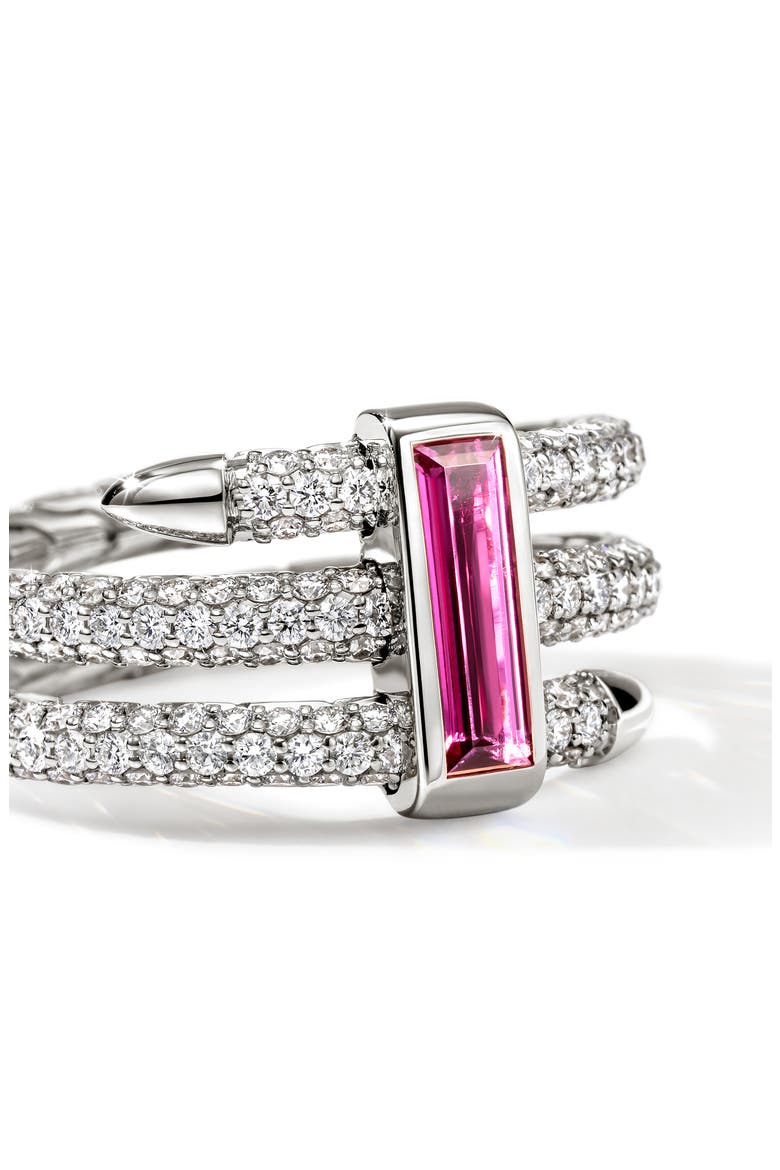 Artisan Series 18k Gold Rubellite & Diamond Spear Ring, Alternate, color, WHITE GOLD