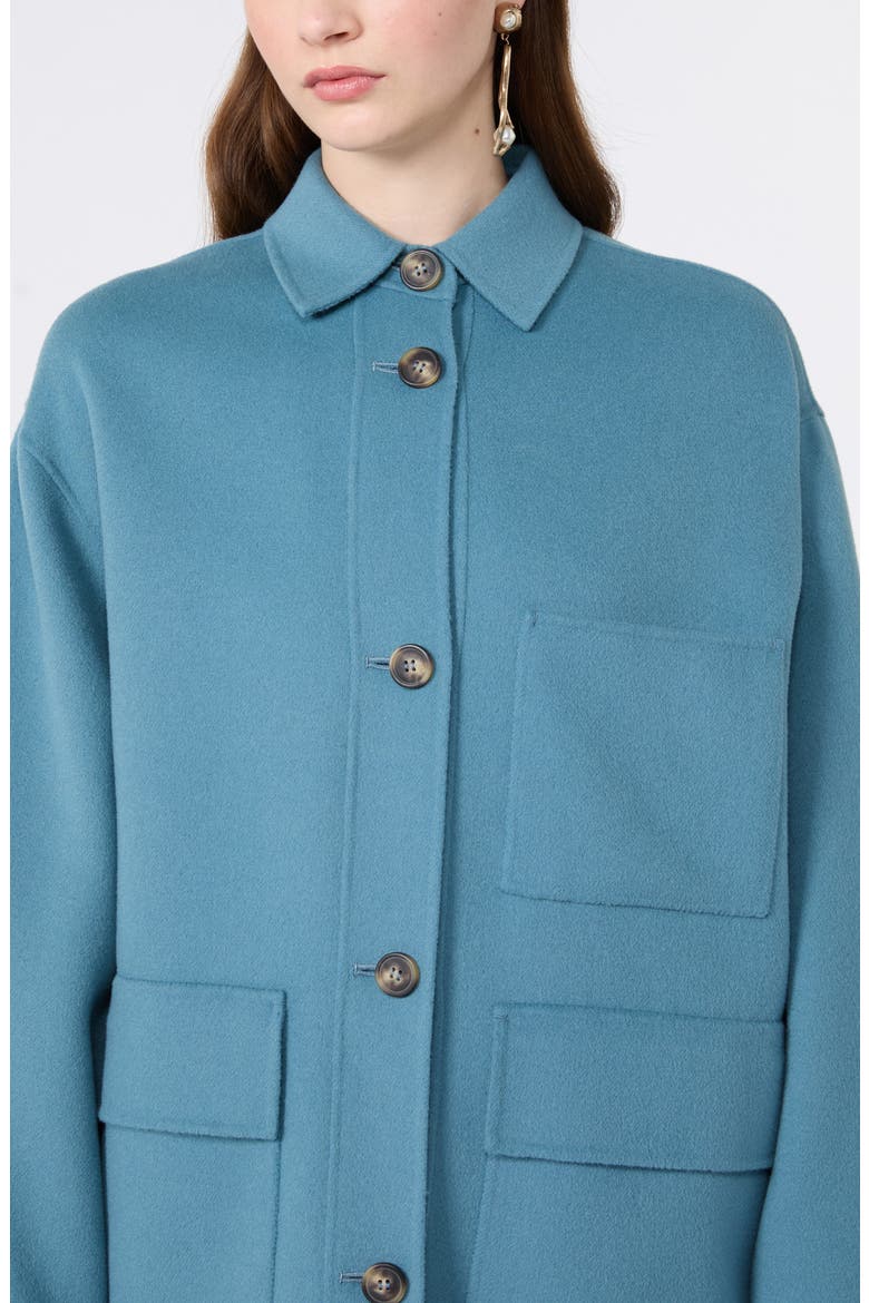 Folk Virgin Wool Blend Short Coat, Alternate, color, LIGHT BLUE