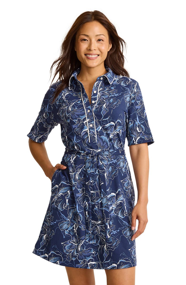 Tommy Bahama Aubrey Sapphire Tie Waist Shirtdress, Alternate, color, Coastline