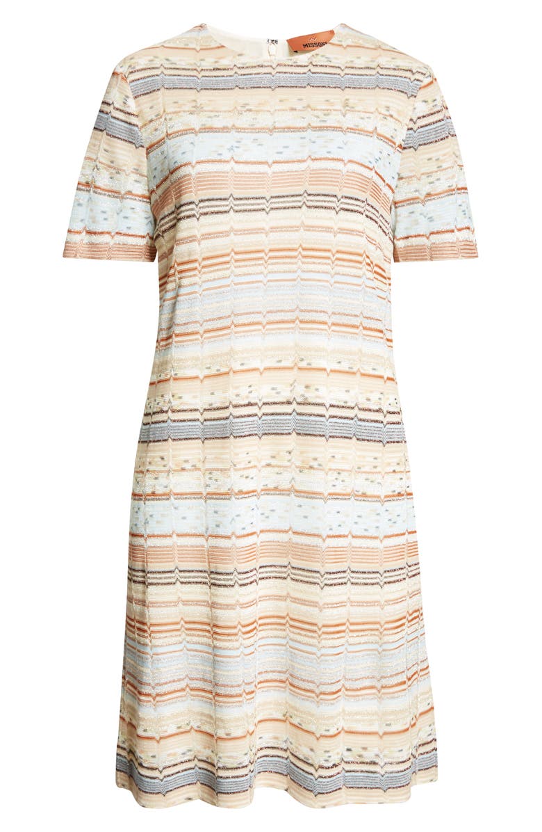 Missoni Metallic Greek Zigzag Stripe Knit Dress, Alternate, color, 