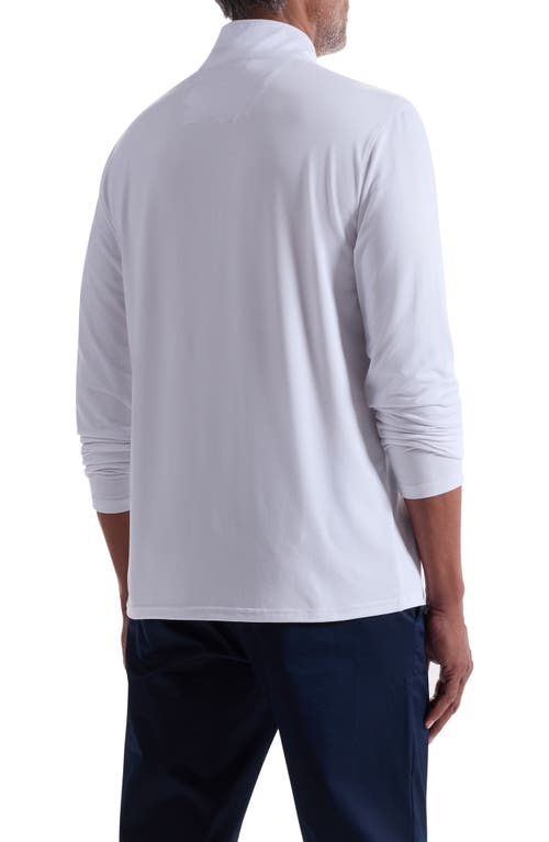 Bugatchi Quarter Zip Pullover In White