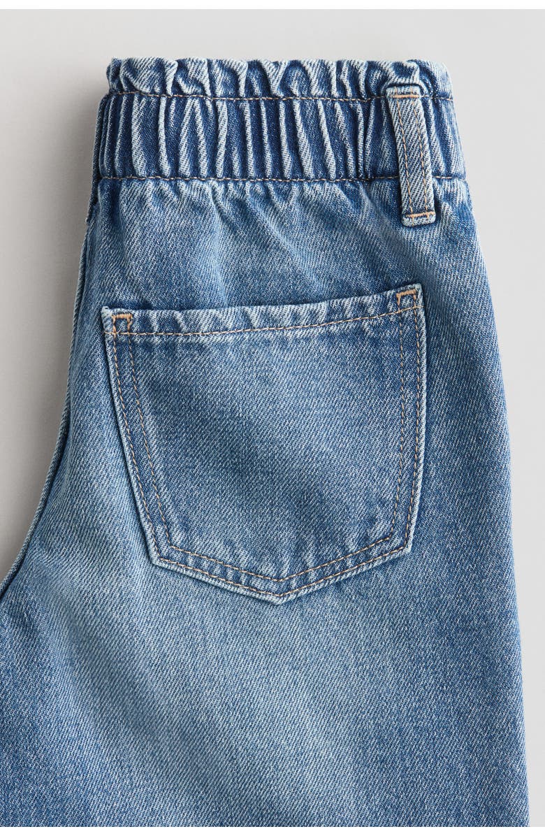 H&M Wide Leg Paper Bag Jeans, Alternate, color, Denim Blue