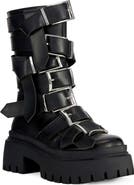 AZALEA WANG Alcetasa Faux Leather Buckle Boot