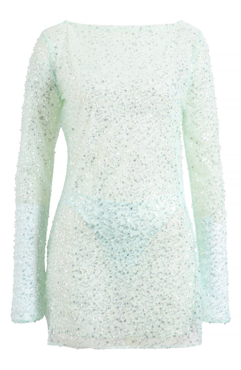 Mistress Rocks Embellished Long Sleeve Minidress, Alternate, color,