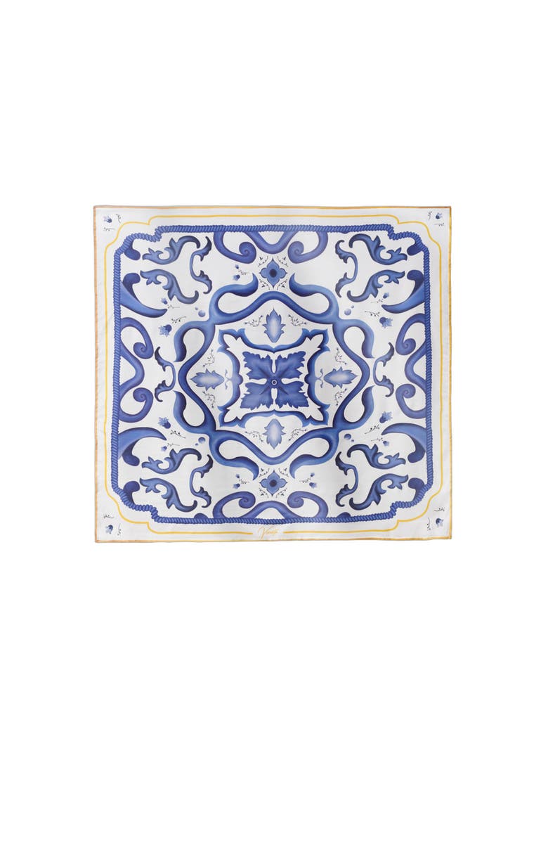 VISCATA Square Scarf, Alternate, color, Majolica Blue