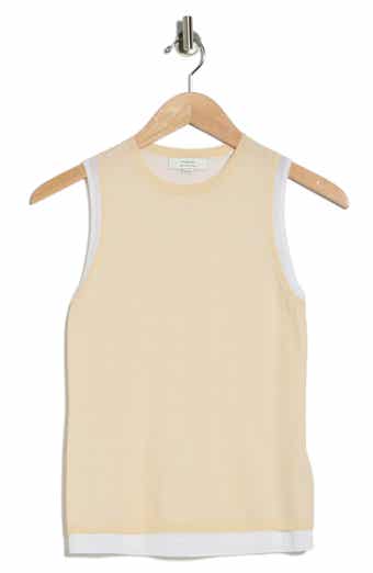 Vince Double Layer Cotton Blend Tank