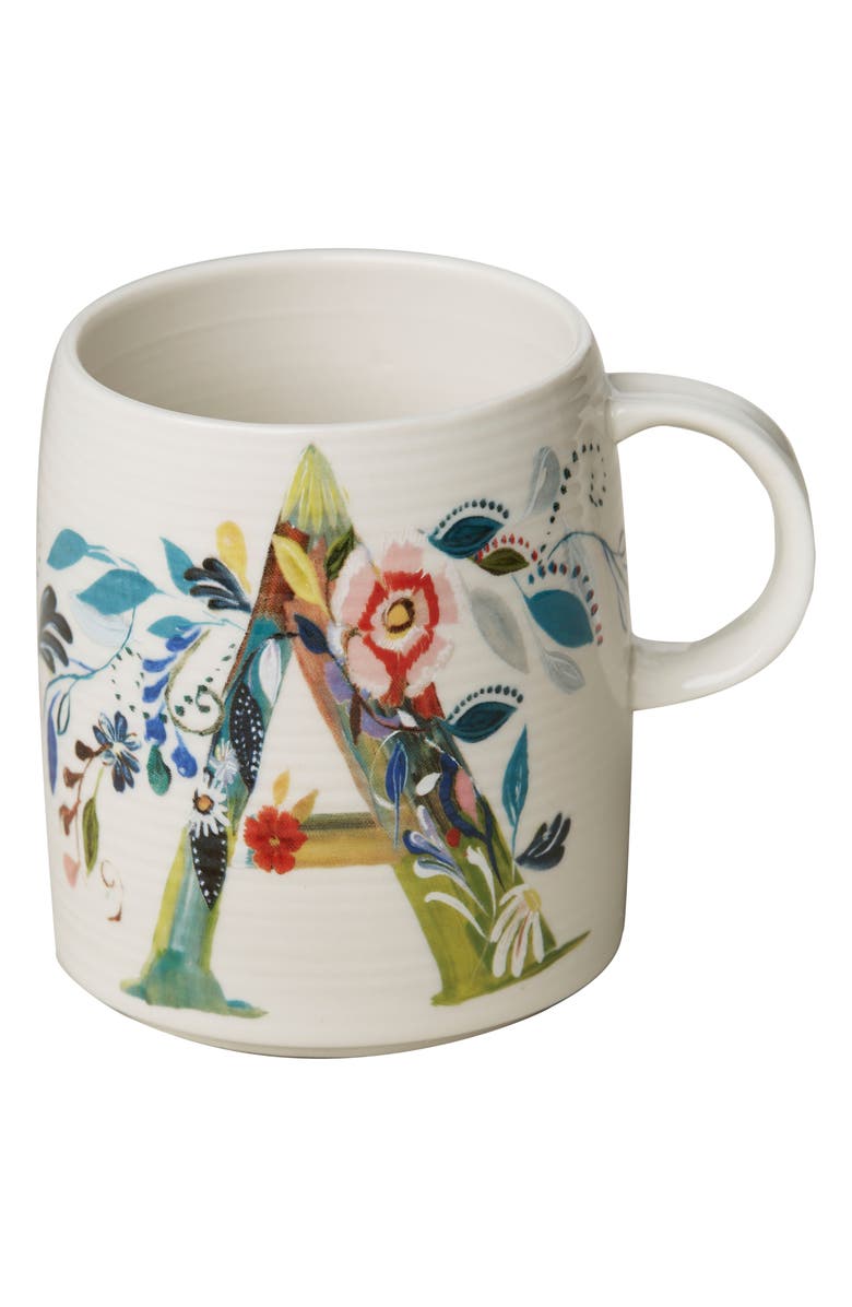 Anthropologie Home Anthropologie Petal Palette Monogram Mug, Alternate, color, 