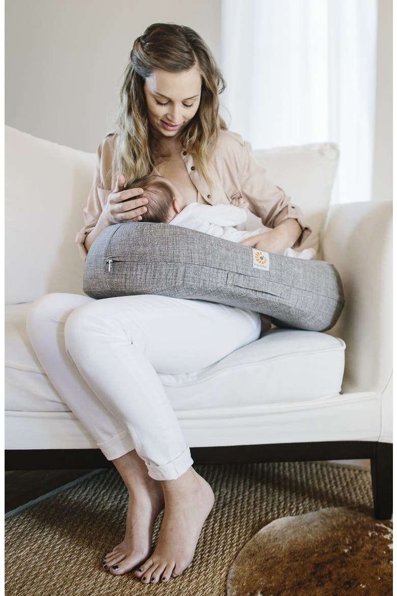 Natural Curve™ Nursing Pillow, Alternate, color, HEATHERED GREY