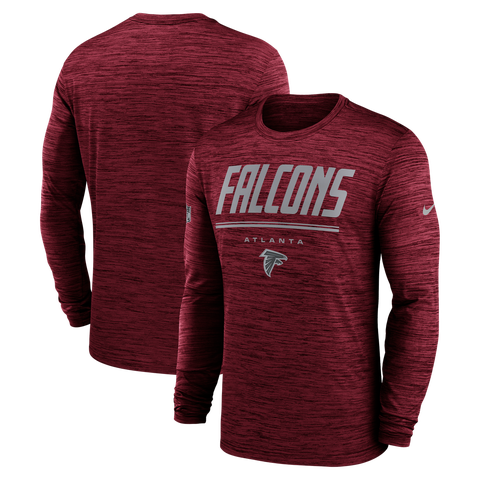 Men's Nike Red Atlanta Falcons Sideline Offensive Transition Velocity Dri-FIT Long Sleeve T-Shirt