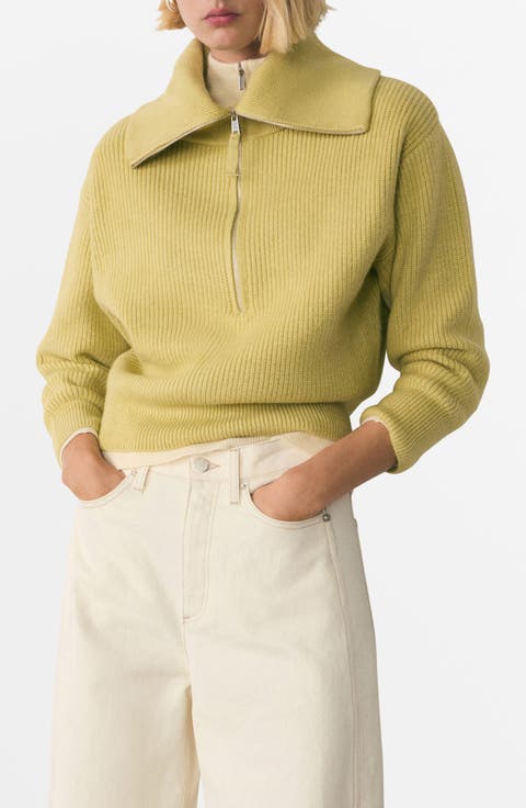 High Neck Half Zip Sweater