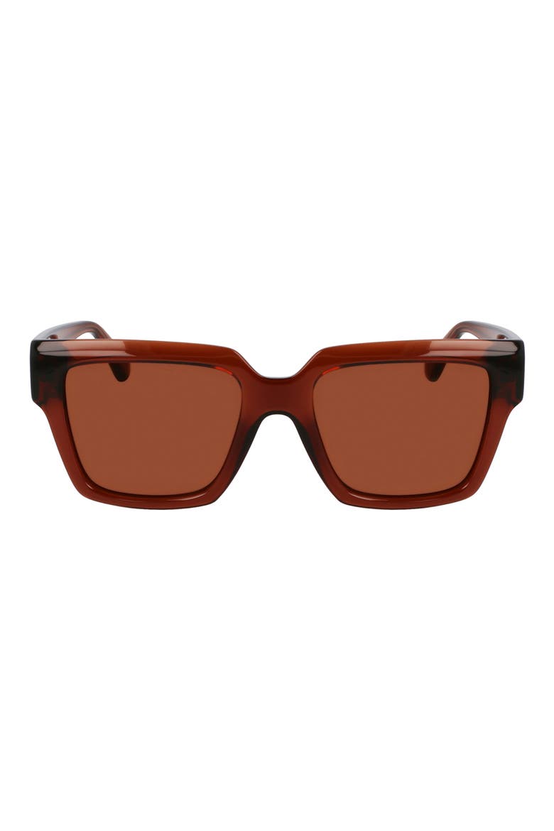 Gancini 54mm Rectangular Sunglasses, Main, color, TRANSPARENT BROWN