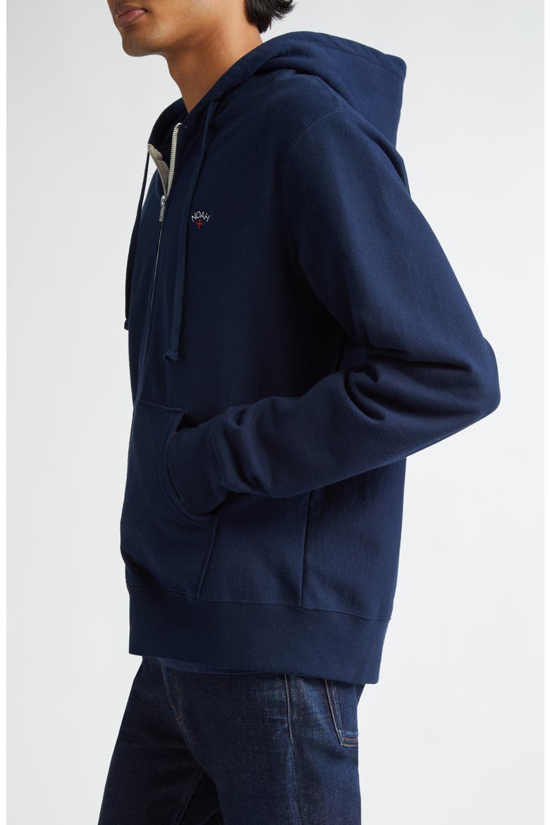 Lightweight Cotton Zip Hoodie, Alternate, color, NAVY