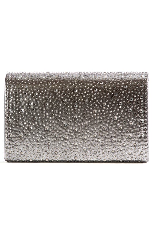Lady Couture Rhinestone Envelope Clutch In Pewter