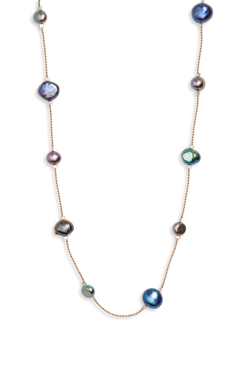 Isshi Desnuda Freshwater Pearl Necklace, Main, color, Neptune