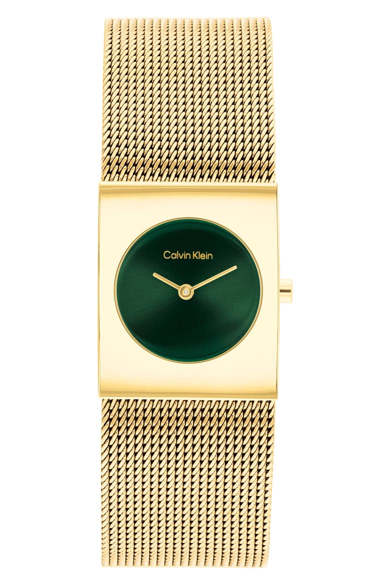 Pulse Mesh Strap Watch, 21.5mm, Main, color, GREEN