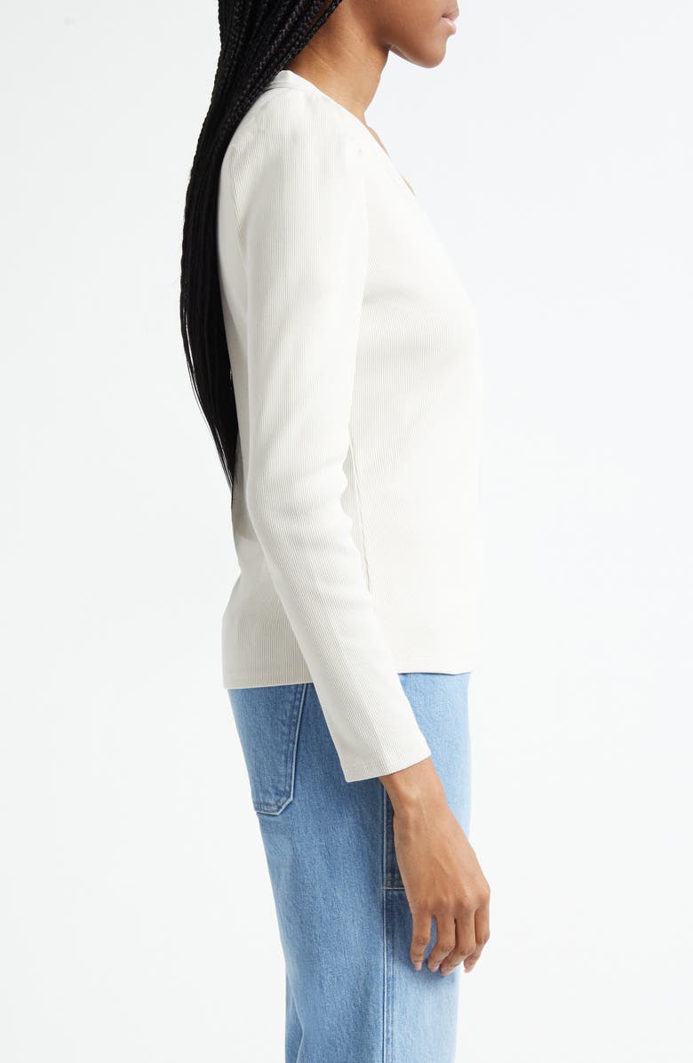 Veronica Beard Dekalb Long Sleeve Henley, Alternate, color, Ecru