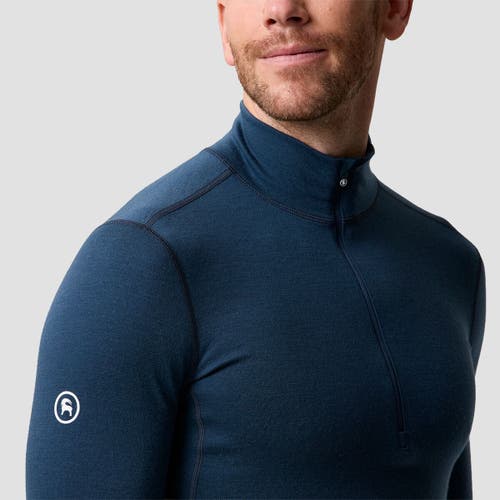 Backcountry Cedars Rws Merino Mid-wt Baselayer 1/4-zip Top In Blue