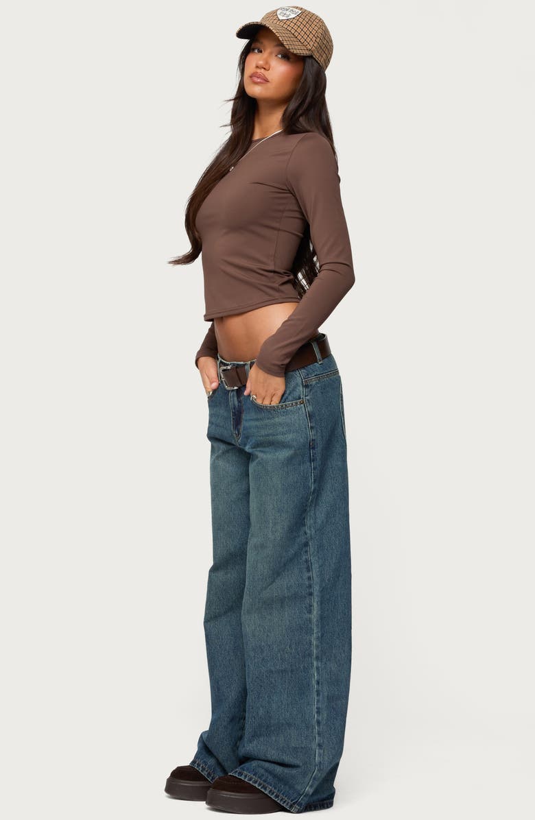 EDIKTED Heartly Low Rise Wide Leg Jeans, Alternate, color, Blue-Washed