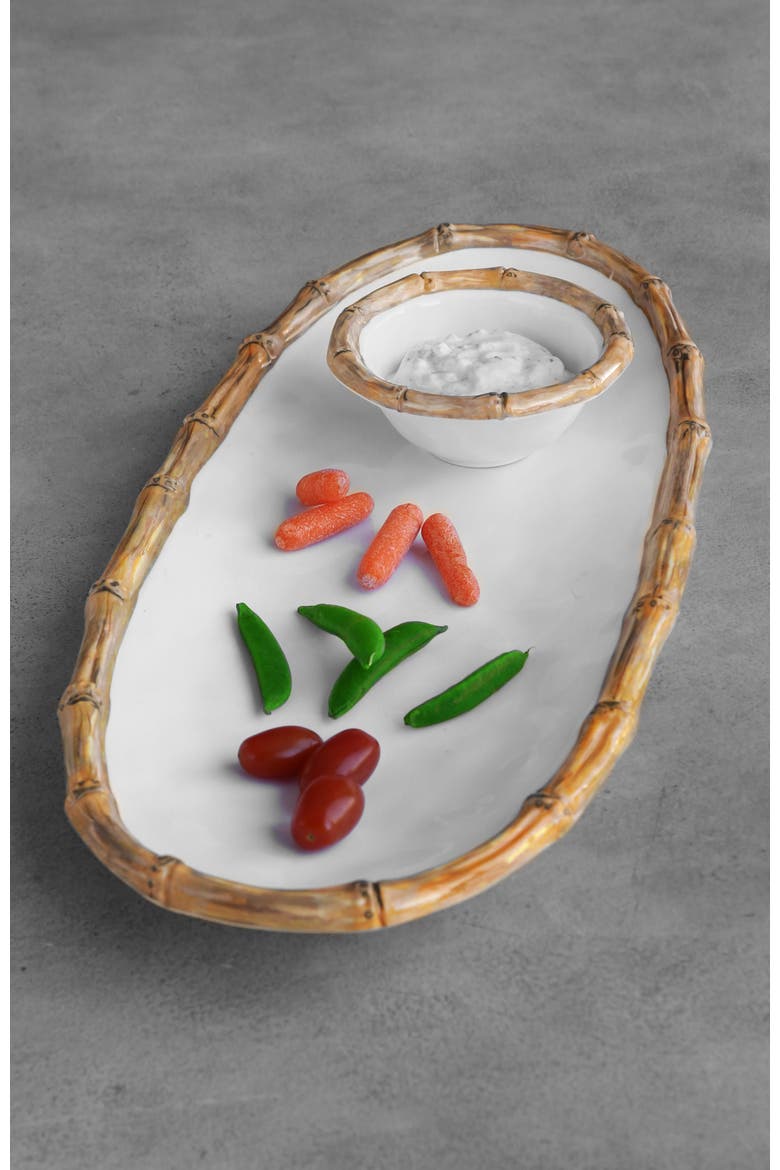 Vida Cane Mini Dip Bowl, Alternate, color, White