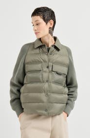 Brunello Cucinelli Nylon down jacket with monili