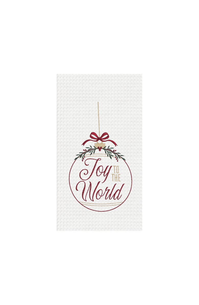 C&F Home Joy To The World Ornament Towel, Main, color, White