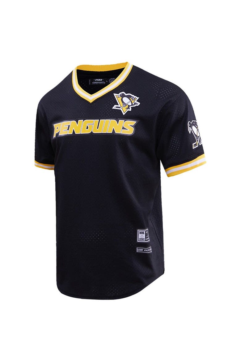 Men's Pro Standard  Black Pittsburgh Penguins Classic Mesh V-Neck T-Shirt, Alternate, color, Black
