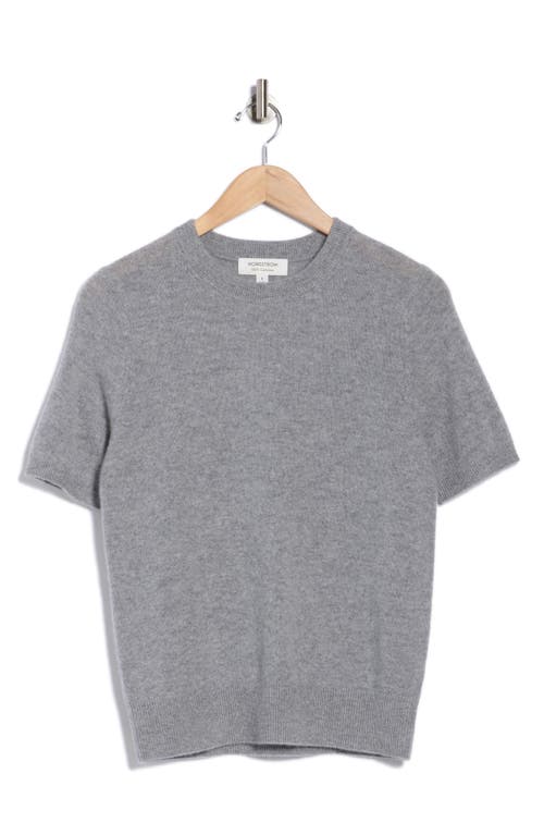 Nordstrom Short Sleeve Cashmere Sweater In Gray