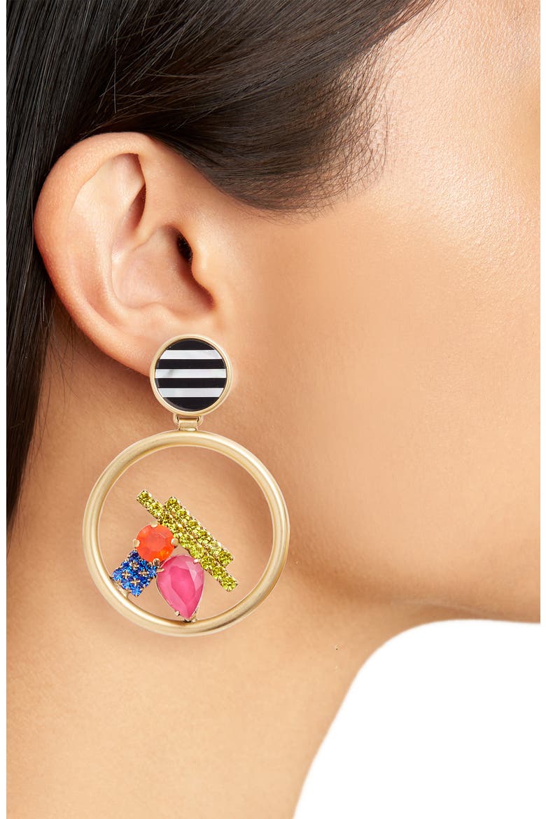 Avery Hoop Earrings, Alternate, color, GOLD MULTI