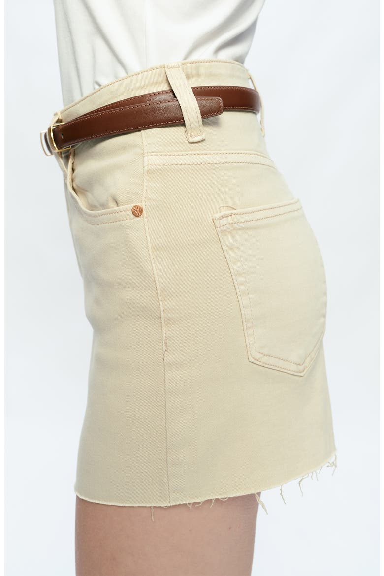 Flora High Waist Cutoff Denim Shorts, Alternate, color, LIGHT KHAKI