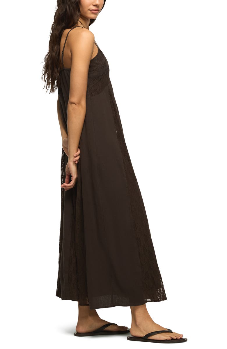 Lucky Brand Festival Embroidered Lace Sleeveless Maxi Dress, Alternate, color, Raven