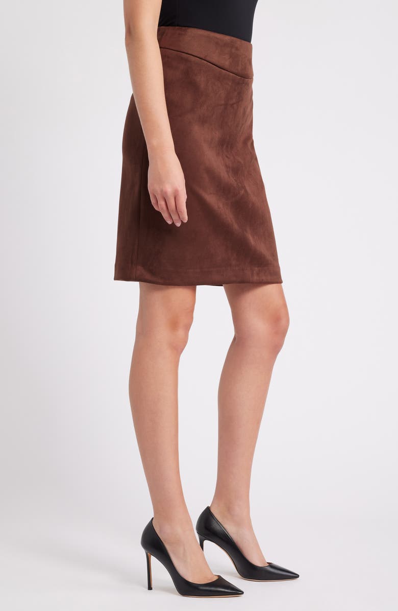 Tahari ASL Faux Suede Pencil Skirt, Alternate, color,