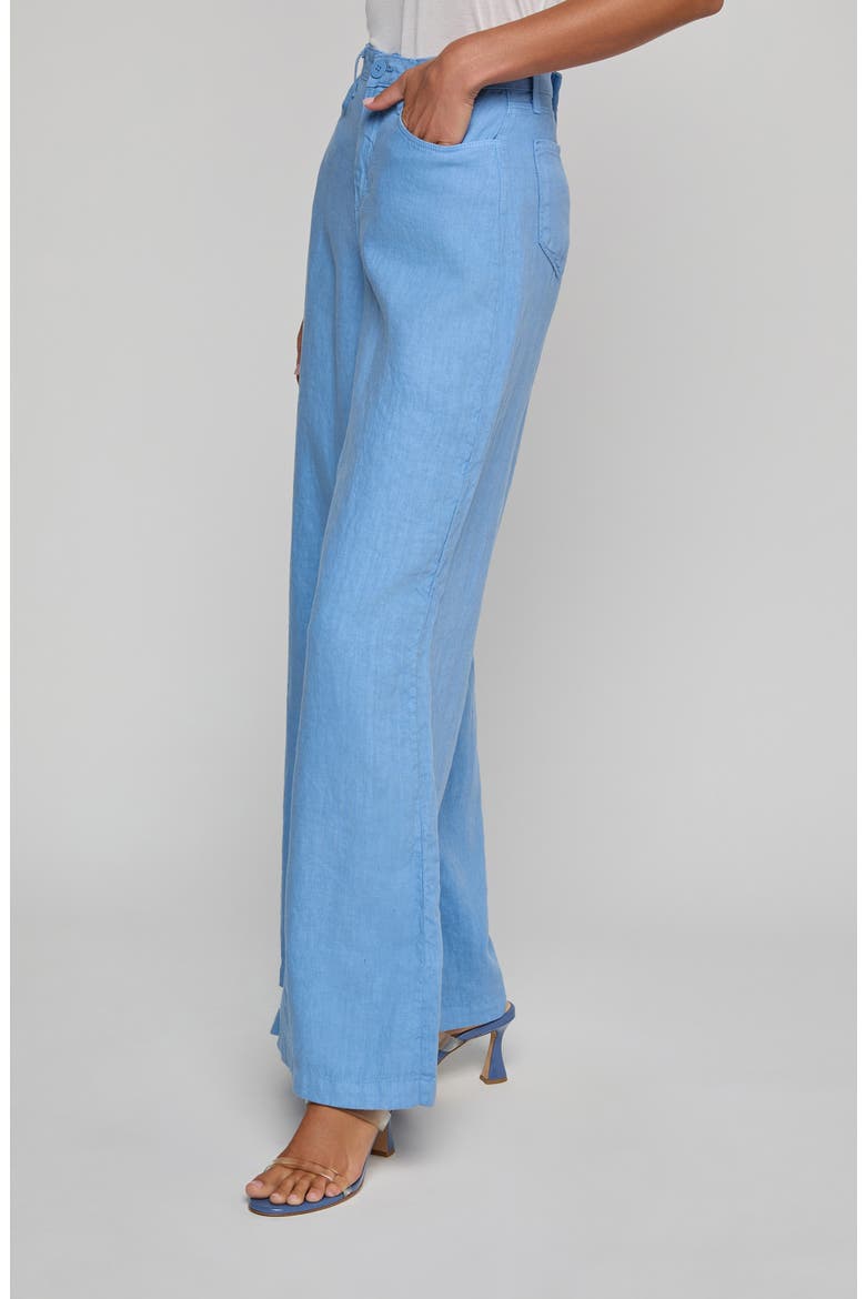 Amara Wide Leg Linen Pants, Alternate, color, ALLURE BLUE