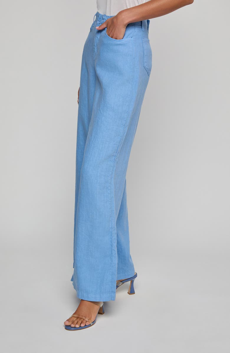 L'AGENCE Amara Wide Leg Linen Pants, Alternate, color, Allure Blue